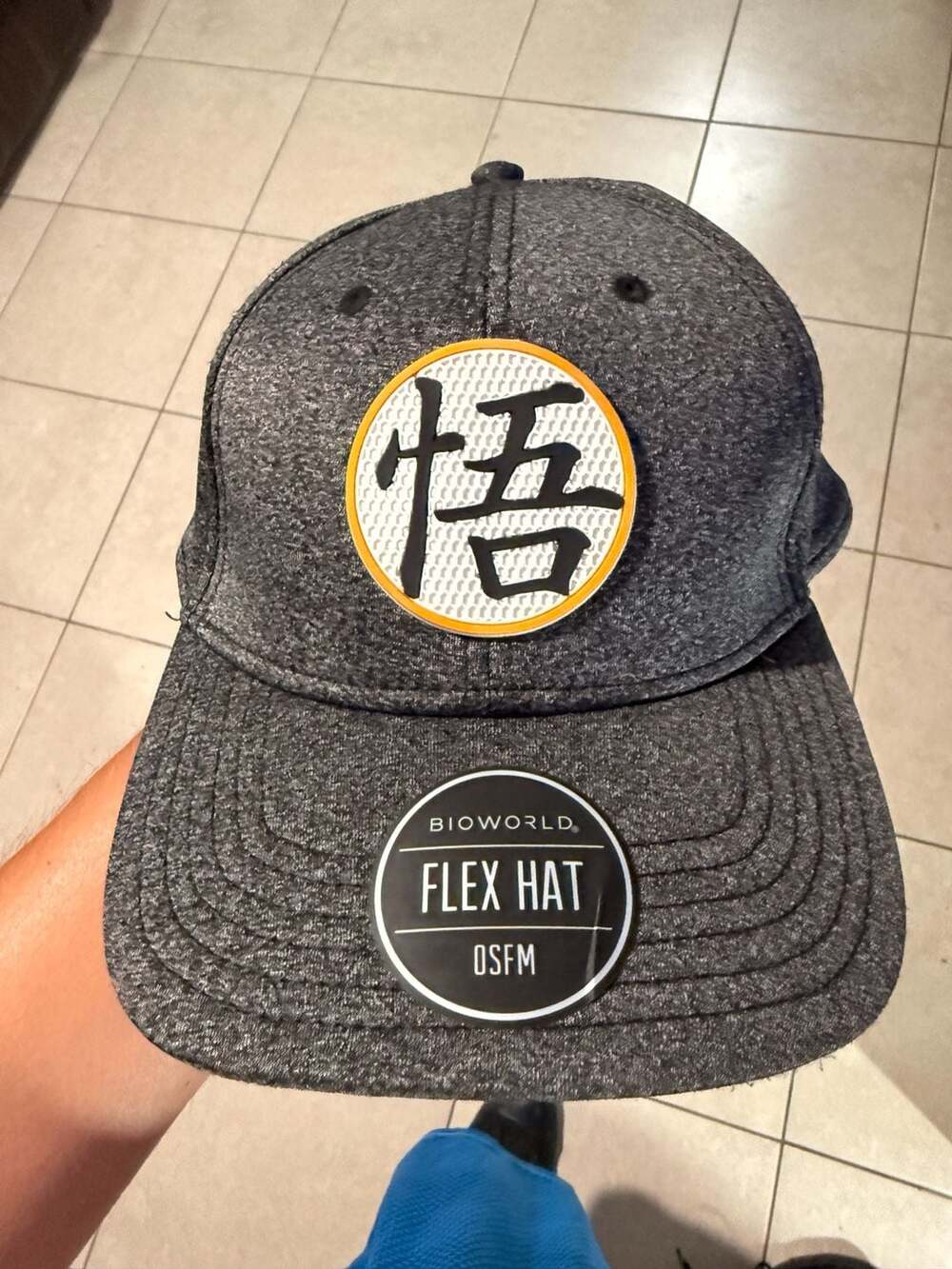 Bioworld Dragon Ball Z Goku Kanji Grey Heather Flex Hat OSFM